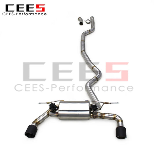 CEES Stainless Steel Valve Catback System For BMW M240/M240i F22/G42 3.0T 2017-2024 Exhaust Pipe Muffler With Carbon Fiber Tip