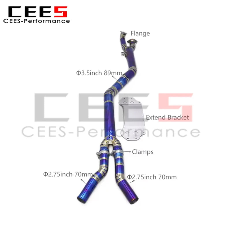 CEES for BMW M3/M4 G80/G8X G83 G82 3.0T 2021-2025 Middle Pipe 89mm/3.5inch Titanium Exhaust Systeme Middle Pipes Exhaust