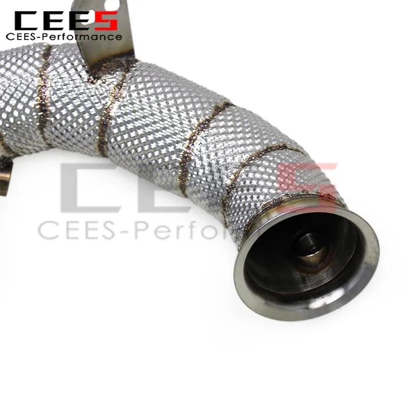 CEES Stainless Steel Exhaust Downpipe for Mercedes-Benz GLE63 AMG 4.0TT W166 2016-2023 with OPF Downpipe Heat Shield Header