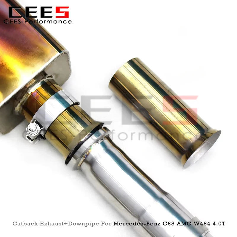cees Complete Catback System for Mercedes-Benz G63 AMG W464 4.0T 2019-2023 Titanium Exhaust Pipe Muffler Free Flow Downpipe