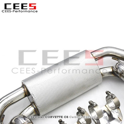 cees Catback Exhaust Valve for Chevrolet CORVETTE C8 2019-2022 Stainless Steel Exhaust 3 Inch Pipe Muffler Downpipes System