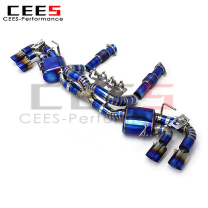 CEES Titanium 3Inches Catback Exhaust System for Chevrolet CORVETTE C8 2019-2023 Racing Exhaust Pipe Muffler with Original Valve