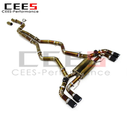 CEES Catback Exhaust Pipes Valve System Muffler with MP Tips for BMW M340/M340i G20.0T 2019-2024 Performance Titanium Exhaust