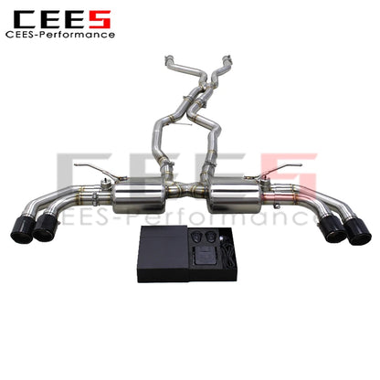 cees Valved Catback Muffler for PORSCHE Cayenne 958 V8 4.8 2010-2016 Tuning Active Sound X Pipe SUS304 Muffler Exhaust System
