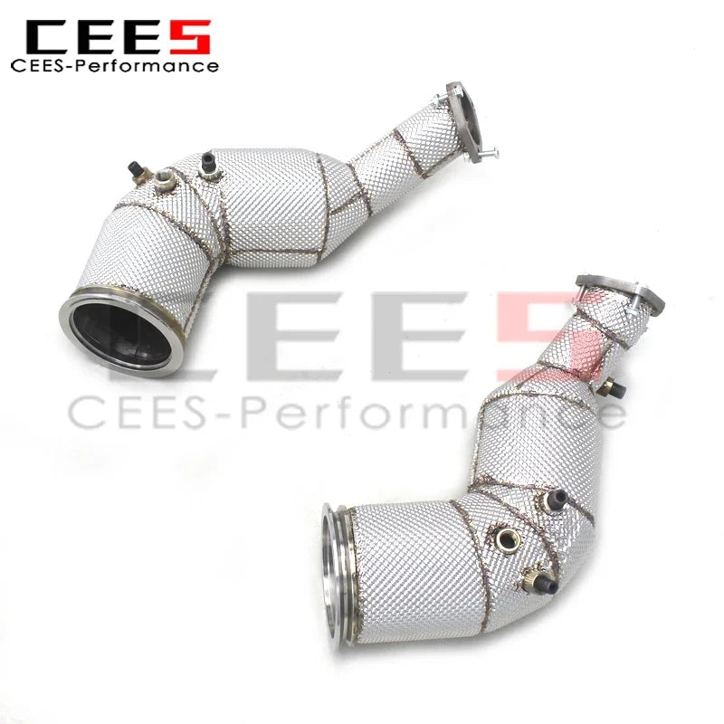 CEES Free Flow Downpipe for Audi RS6 C8 4.0T 2021-2023 Racing High Quality Stainless Steel Exhaust Pipes Downpipes with OPF/DPF