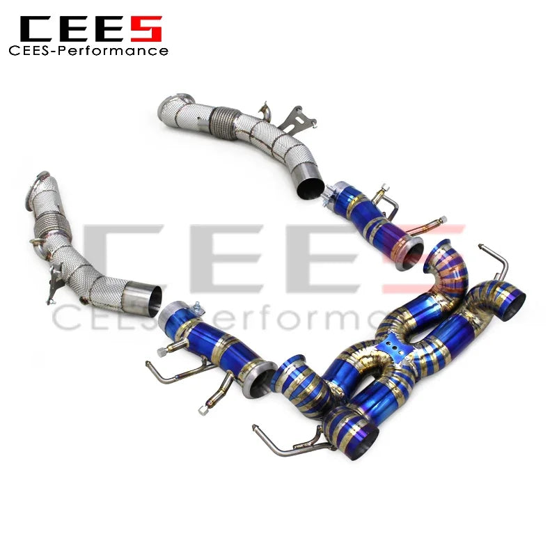 CEES  SF90 Catback Exhaust Downpipe 76MM Pipes for Ferrari SF90 3.9T V8 2019-2023 Exhaust System Titanium Exhaust Pipe Muffler