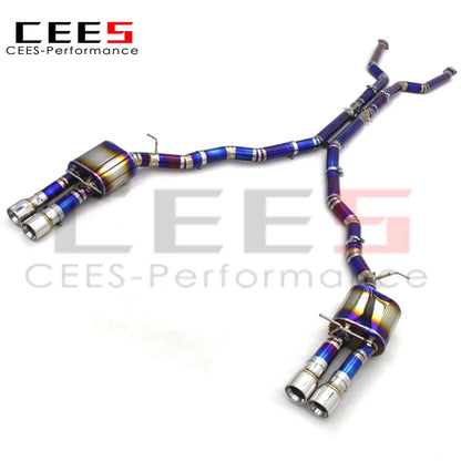 CEES Titanium Catback Exhaust System For BMW M6 E63 V10 5.0L 2006-2010 Tuning Car Exhaust Pipe Muffler Blue Escape