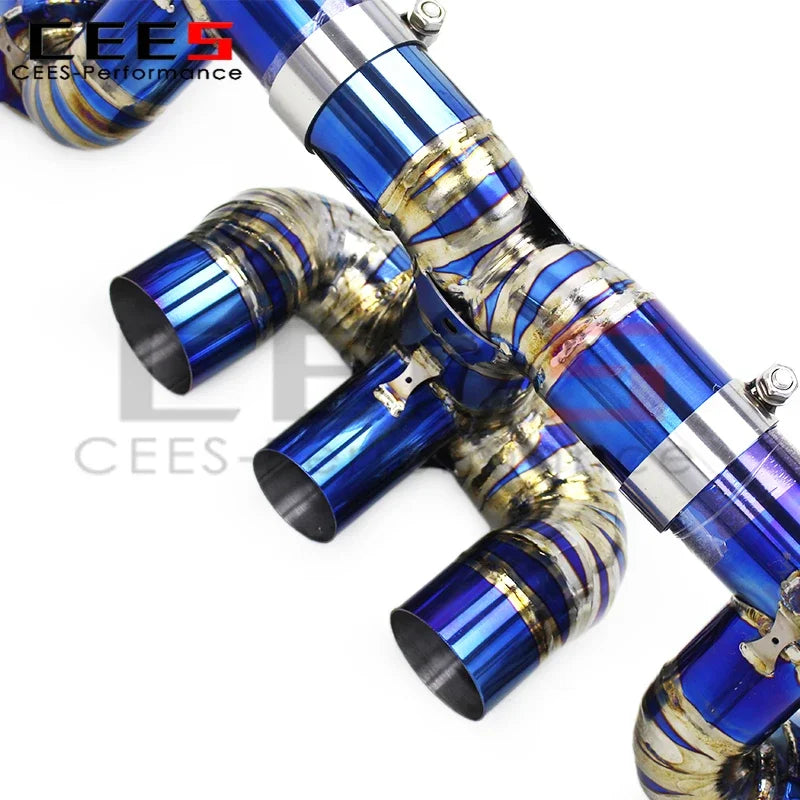 CEES Exhaust Pipes Assembly for Ferrari 458 V8 4.5 2013-2016 Escape Car Exhaust System Performance Titanium Exhaust Pipe Muffler