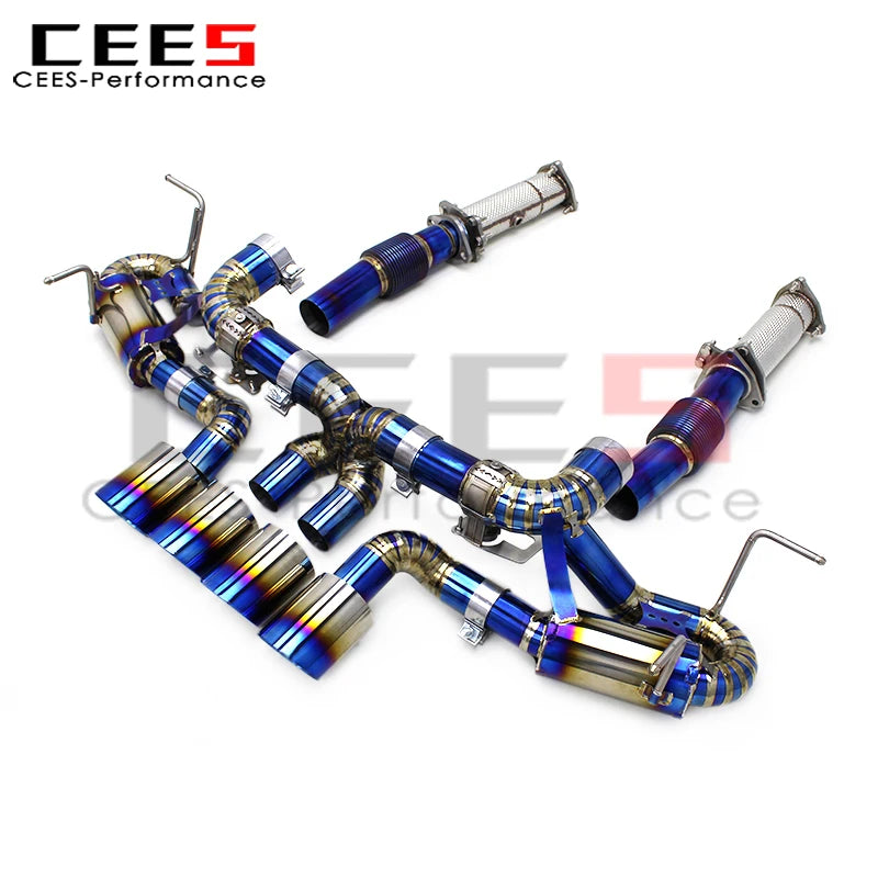 CEES Titanium Exhaust Pipes Muffler Downpipe for Chevrolet CORVETTE C8 Z06 2019-2023 Escape Catback Exhaust System