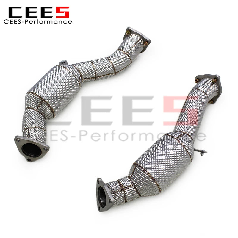 CEES Exhaust Downpipe for Audi Q7 2010-2024 Performance Stainless Steel Downpipe Exhaust Pipe System Assembly with Catalyst