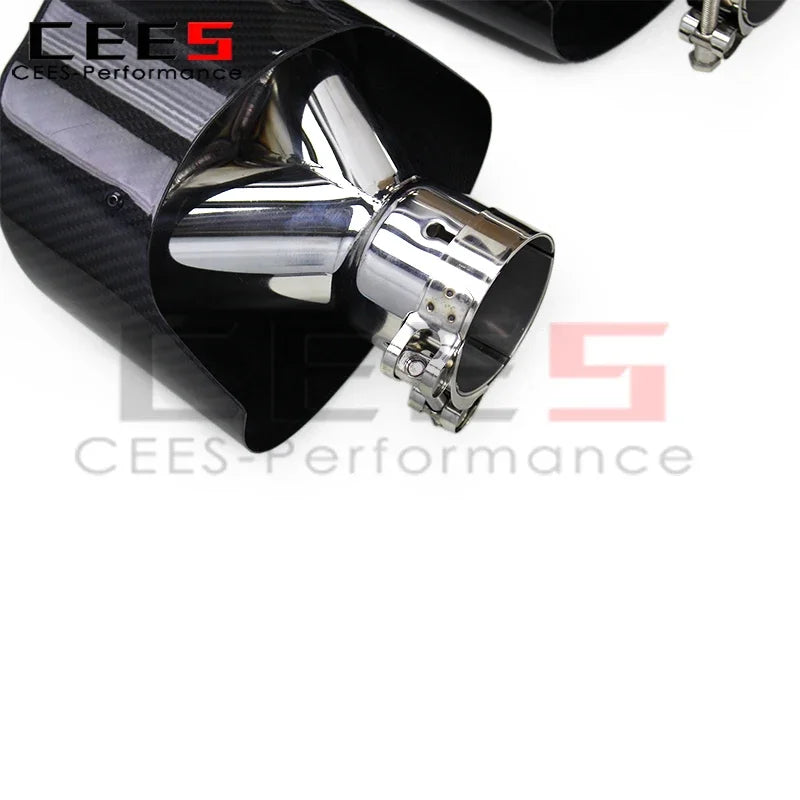 CEES RS Carbon Fiber Tail Tip for Audi RS3 RS4 2016-2024 Stainless Steel Exhaust Pipe Exhaust Tips Tail Mouth Car Exhaust Pipe