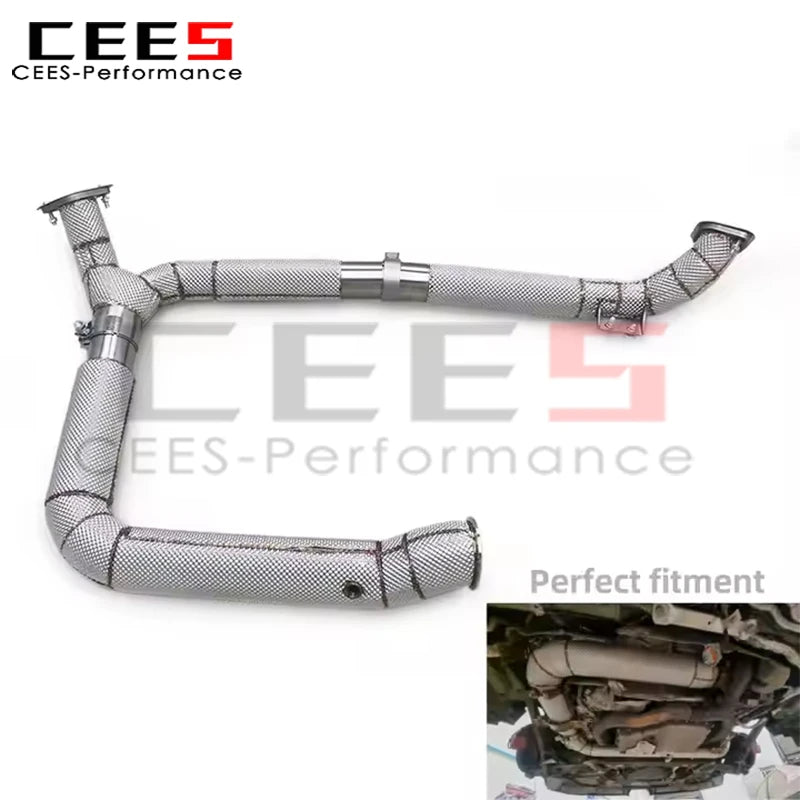 CEES Hot Selling SUS304 Exhaust Downpipe for PORSCHE 718 2.0T 2016-2023 Boxster/Cayman Free Flow Pipe