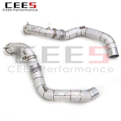 CEES Catless Exhaust Downpipe For BMW M5 F90 4.4T 2018-2023 Stainless Steel 304 Downpipe High Performance Exhaust System