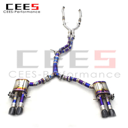 CEES Factory Customization  Valvetronic Catback Exhaust Downpipe For Audi S4/S5 B9 3.0T 2019-2023 Titanium Exhaust Pipe Muffler