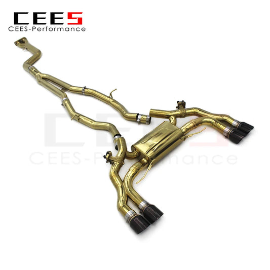 CEES Customized Plating gold Stainless Steel Valvetronic Catback Muffler Exhaust Pipes For BMW X3M/X4M F97/F98 3.0T 2019-2023