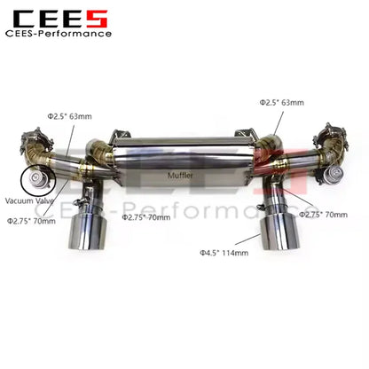 CEES Catback Exhaust Muffler for Porsche 718 Cayman GT4 4.0L 2020-2022 Performance Titanium Car Escape Exhaust Pipes System