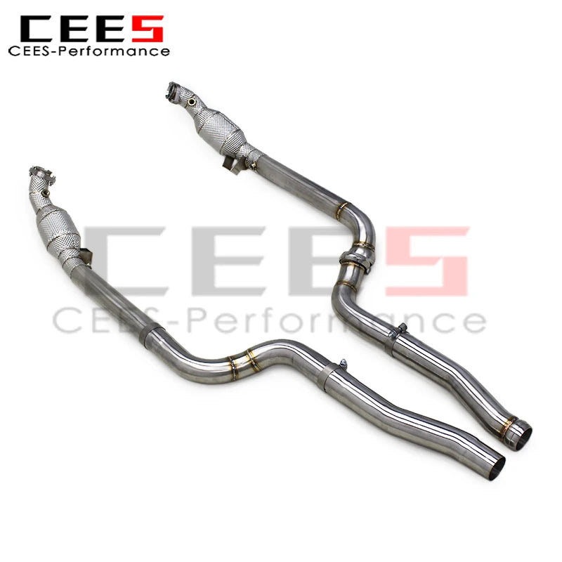 cees Tuning Catted Downpipe for Mercedes-Benz C63 AMG W204 6.2L 2011-2015 Stainless Steel Pipe with Catalyst Exhaust System