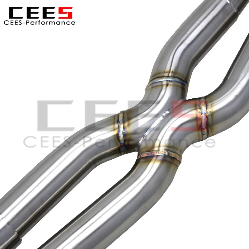 cees Valved Catback Muffler for PORSCHE Cayenne 958 V8 4.8 2010-2016 Tuning Active Sound X Pipe SUS304 Muffler Exhaust System