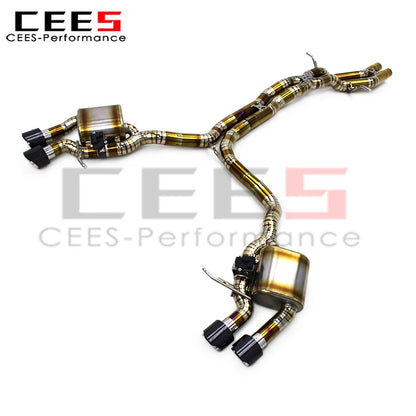 cees Titanium Exhaust Pipes for Porsche Macan 3.0T 2014-2023 Racing Catback Muffler Valvetronic with Remote Control System