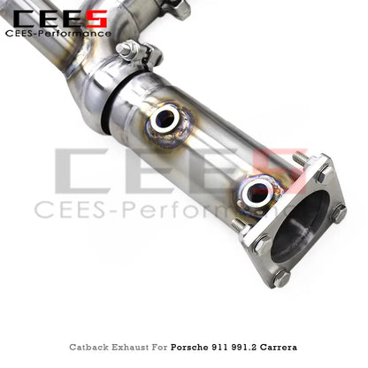 cees Vacuum Valve Catback Exhaust System for Porsche 911 991 991.2 Carrera 3.0T 2016-2018 Upgrades GT3 Engine Exhaust Manifold