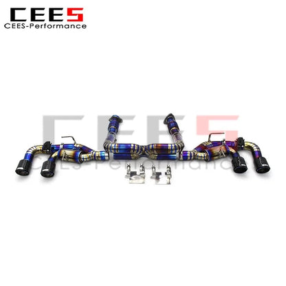 cees Full Exhaust System For Chevrolet CORVETTE C8 2019-2023 3inch Pipe Straight Downpipe Valvetronic Muffler Catback Race Sport