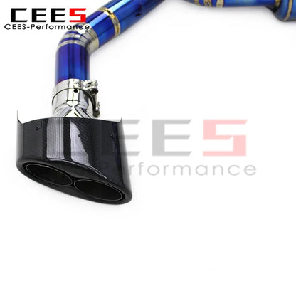 CEES  Titanium Exhaust Pipe for Audi RS3 2.5T RS Black Tip Catback Muffler Exhaust System Car Accessories