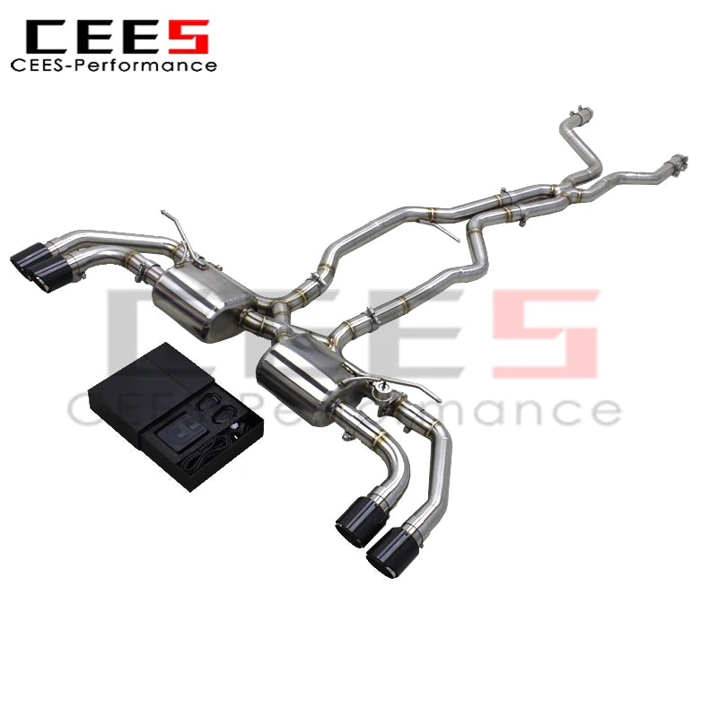 cees Valved Catback Muffler for PORSCHE Cayenne 958 V8 4.8 2010-2016 Tuning Active Sound X Pipe SUS304 Muffler Exhaust System
