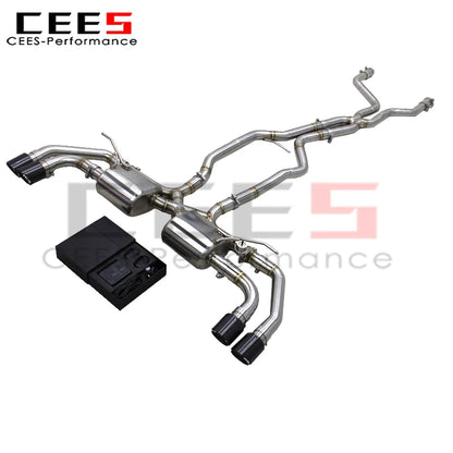 cees Valved Catback Muffler for PORSCHE Cayenne 958 V8 4.8 2010-2016 Tuning Active Sound X Pipe SUS304 Muffler Exhaust System