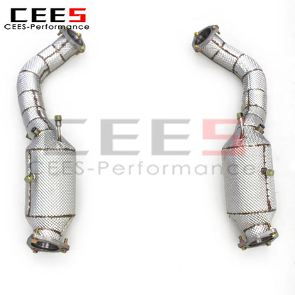 cees Exhaust Downpipe for Porsche 718 Cayman GT4 RS 4.0L 2022-2025 Exhaust System Stainless Steel OPF Downpipe with Catalyst