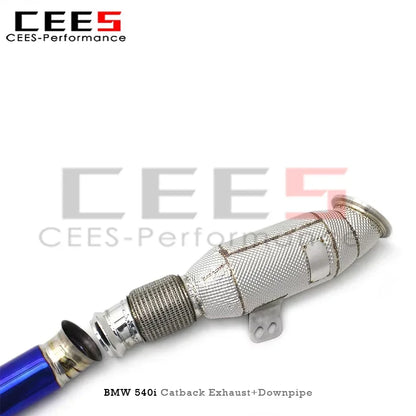 cees Titanium Alloy Catback Exhaust with Downpipe System for BMW 540 540i 3.0T Full Set Exhaust Pipe Tuning Auto Parts Systems