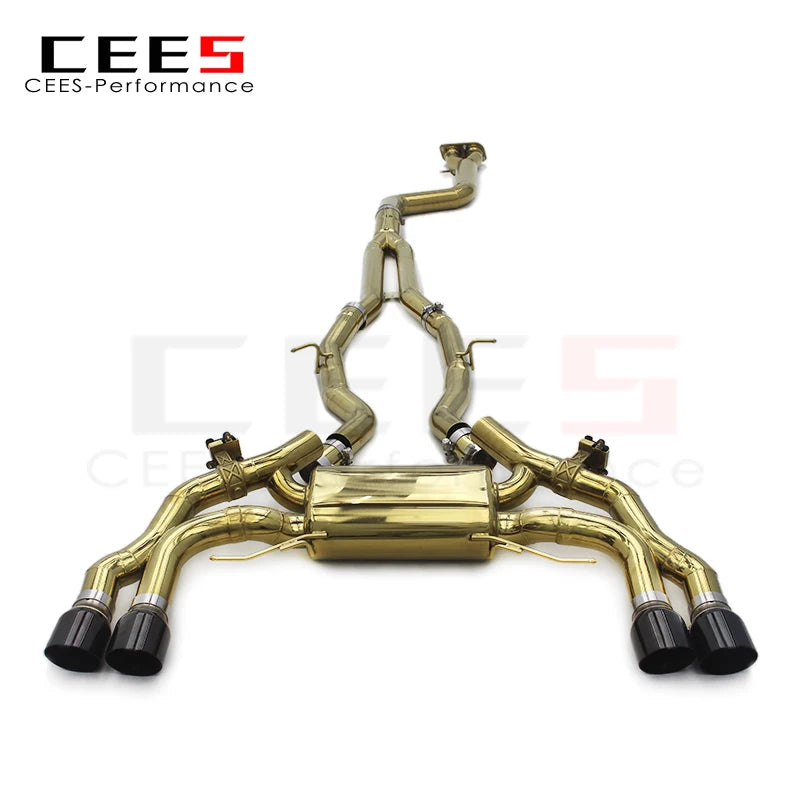 CEES Customized Plating gold Stainless Steel Valvetronic Catback Muffler Exhaust Pipes For BMW X3M/X4M F97/F98 3.0T 2019-2023