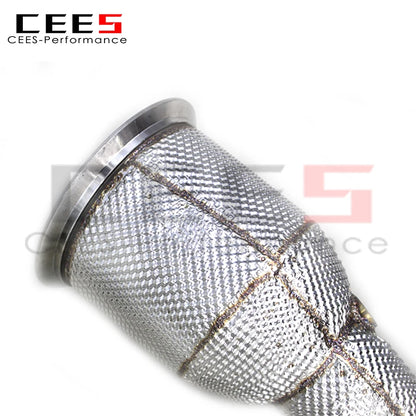 CEES 304Stainless Steel Exhaust Downpipe For Audi S4 S5 3.0T B9 2013-2023 Exhaust System Stainless Steel Catless downpipe