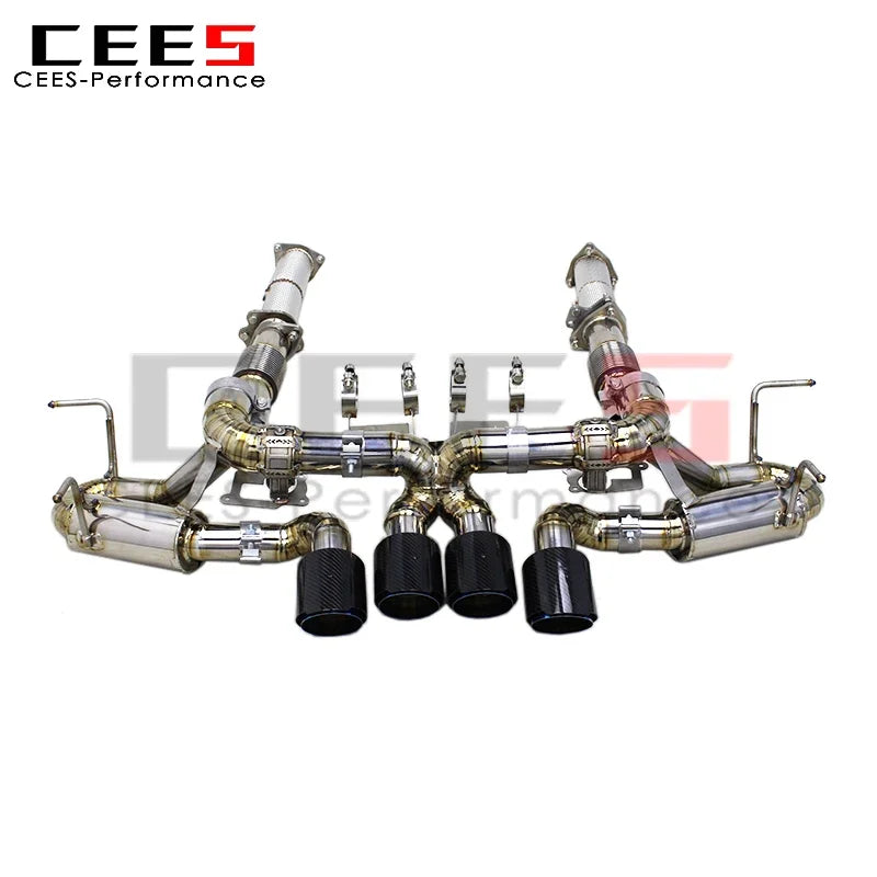 CEES  Exhaust Muffler for Chevrolet CORVETTE C8 Z06 2019-2023 Original Valve Catback System with 3 Inch Titanium Exhaust Pipe