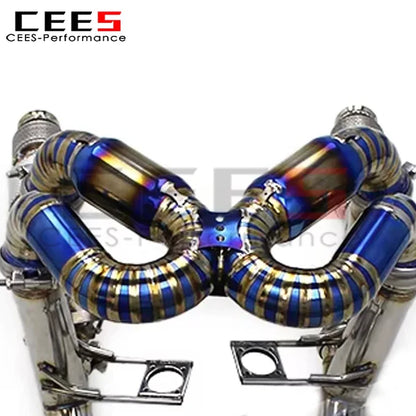 CEES Titanium Catback Exhaust System Full Downpipe Escape for Lamborghini Murcielago LP640 V12 6.2L 2007-2010 Stainless Steel