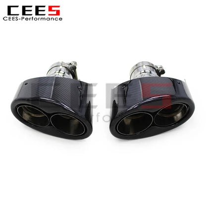 CEES RS Carbon Fiber Tail Tip for Audi RS3 RS4 2016-2024 Stainless Steel Exhaust Pipe Exhaust Tips Tail Mouth Car Exhaust Pipe