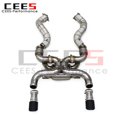 cees Sport Valved Exhaust System Downpipe For Mclaren 720S 4.0 2017-2019 SS304 Stainless Steel Racing Catback Exhaust Muffler