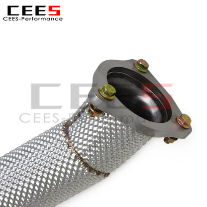 CEES Exhaust Downpipe for Audi Q7 2010-2024 Performance Stainless Steel Downpipe Exhaust Pipe System Assembly with Catalyst