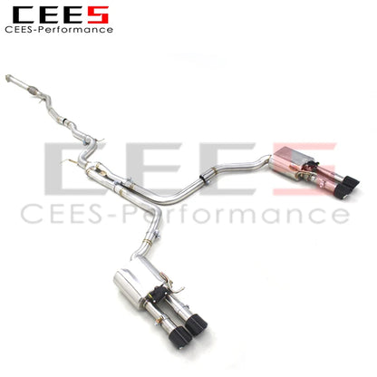 CEES Valved Sport Exhaust System Auto Parts for Audi A6 2.0T C7 2012-2018 Stainless Steel Catback Exhaust System Accessories