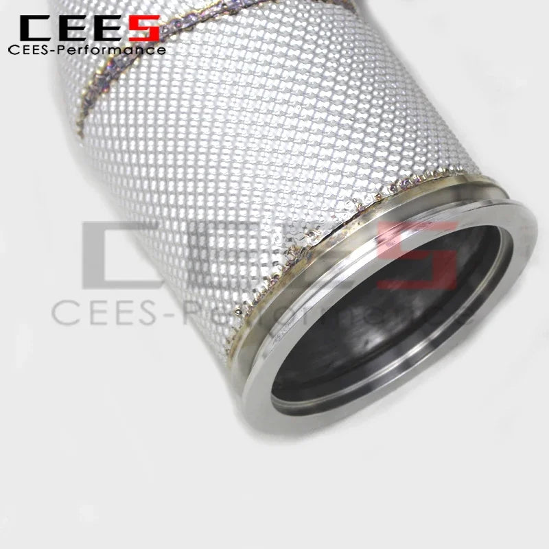 CEES Free Flow Downpipe for Audi RS6 C8 4.0T 2021-2023 Racing High Quality Stainless Steel Exhaust Pipes Downpipes with OPF/DPF