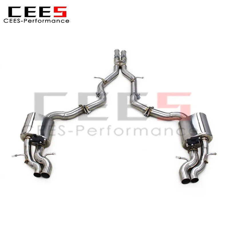 CEES Custom Valve Catback for Mercedes-Benz S63 AMG W222 5.5T 2014-2020 with Four Doors Stainless Steel Exhaust Pipes