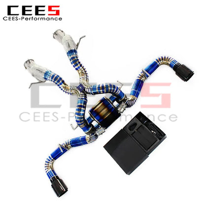 cees Titanium Catback Catalyst Downpipe for McLaren 570S/570GT 3.8T 2015-2019 Supersport Valved Axle Back Heat Shield Header