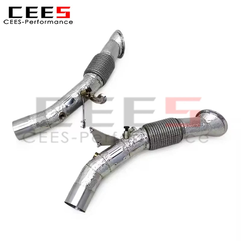 cees Exhaust Downpipes for Ferrari SF90 3.9T V8 2019-2023 Stainless Steel Heatshield Exhaust Pipe System Free Flow Pipe System