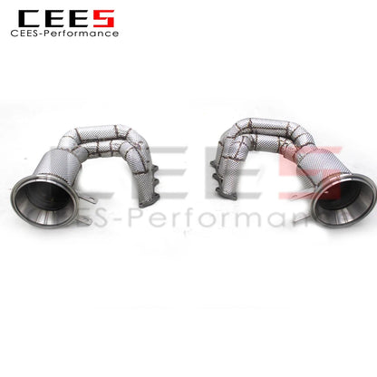 CEES Performance Engine Stainless Steel Turbo Exhaust manifold For Porsche 911 992 GT3 4.0 2017-2023 Downpipe with cat