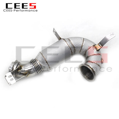 CEES Exhaust Downpipe for Mercedes-Benz E53 AMG 2019-2022 Tuning High Flow Catted Downpipe  with Catalyst  Exhaust System