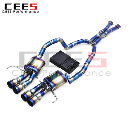 cees Valvetronic Exhaust System for 2014-2019 Chevrolet Corvette C7 6.2L Supersport Titanium Pipe with Control Catback Muffler