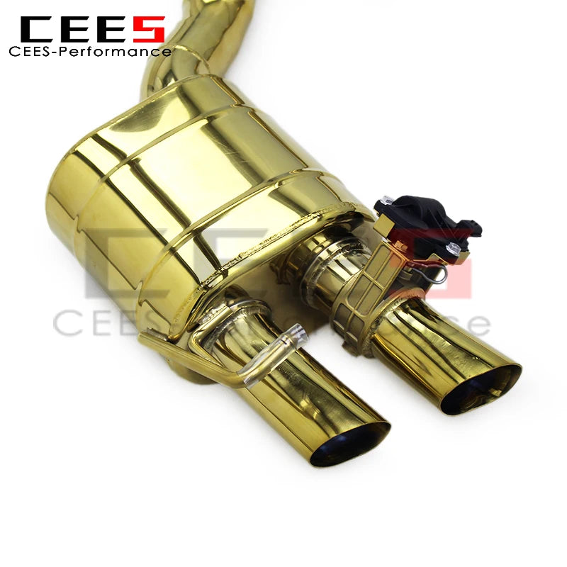 CEES Catback Exhaust Pipe System for Bentley Continental GT V12 6.0T 2017-2024 Plating Gold Stainless Steel Exhaust Pipe Muffler