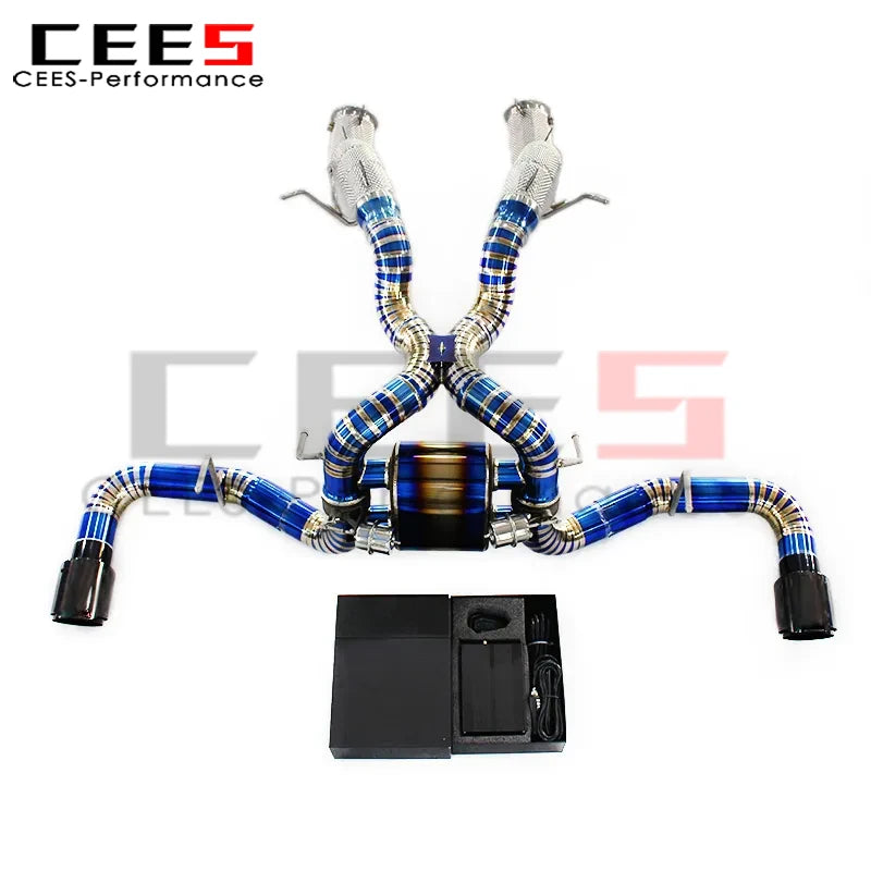 cees Titanium Catback Catalyst Downpipe for McLaren 570S/570GT 3.8T 2015-2019 Supersport Valved Axle Back Heat Shield Header