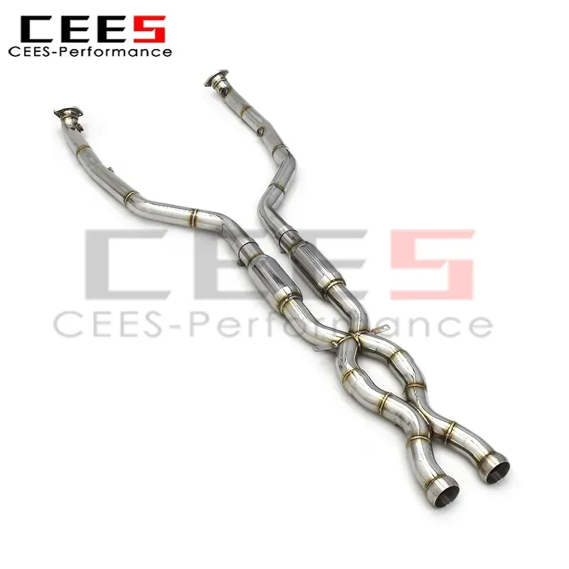 cees Auto 2.5" Exhaust Mid pipe for BMW M3 E90/E92/E93 V8 4.0L 2008-2013 Exhaust pipes Dual X Mid Pipe with Dual Resonator Titanium/Stainless Steel