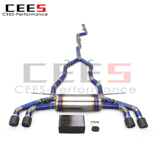 cees Titanium Catback Exhaust System for BMW 530/530E 2.0T 2016-2024 Straight Pipes Car Part Muffler Valve Carbon Fiber Tips