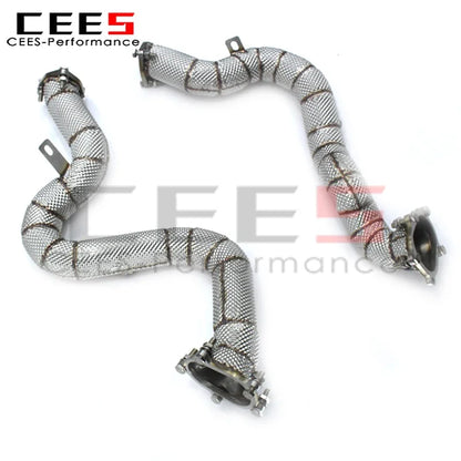 cees Downpipe Pipes For Audi RS6 RS7 S6 S7 C7 4.0T 2014-2018 Car Exhaust System Stainless Steel Exhaust Pipe